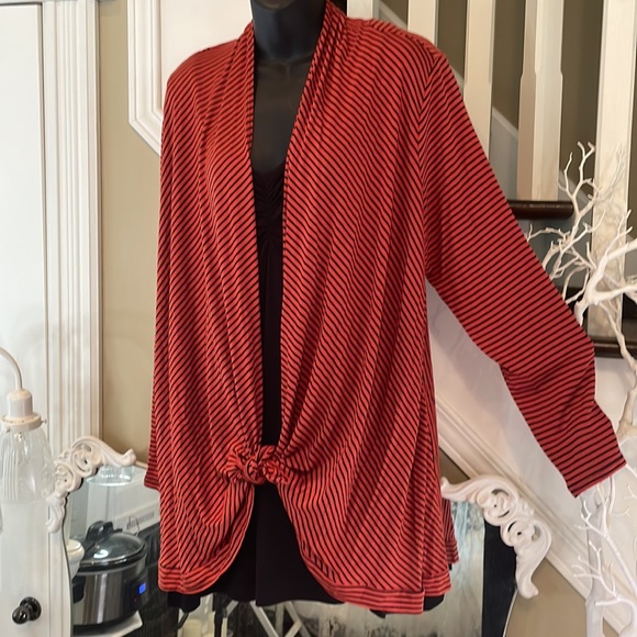 Susan Lawrence Lightweight Striped Cardigan Sweater - Picture 7 of 9